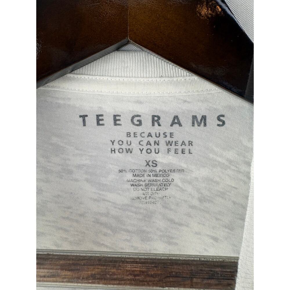 Women’s Teegrams XS White w/ Love Graphic Tee - Picture 4 of 5